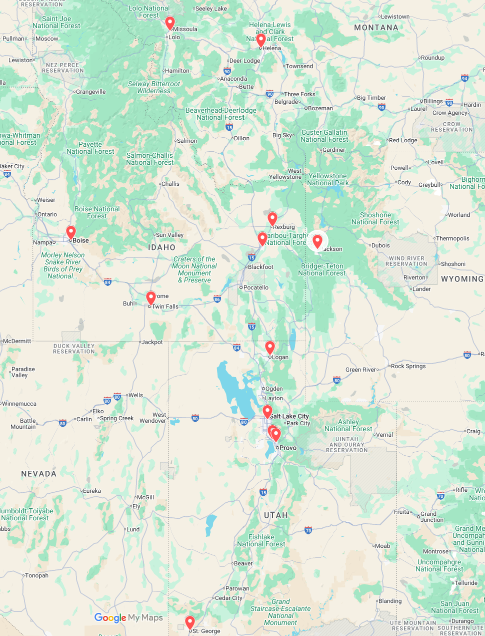 Map of AlphaGraphics Locations